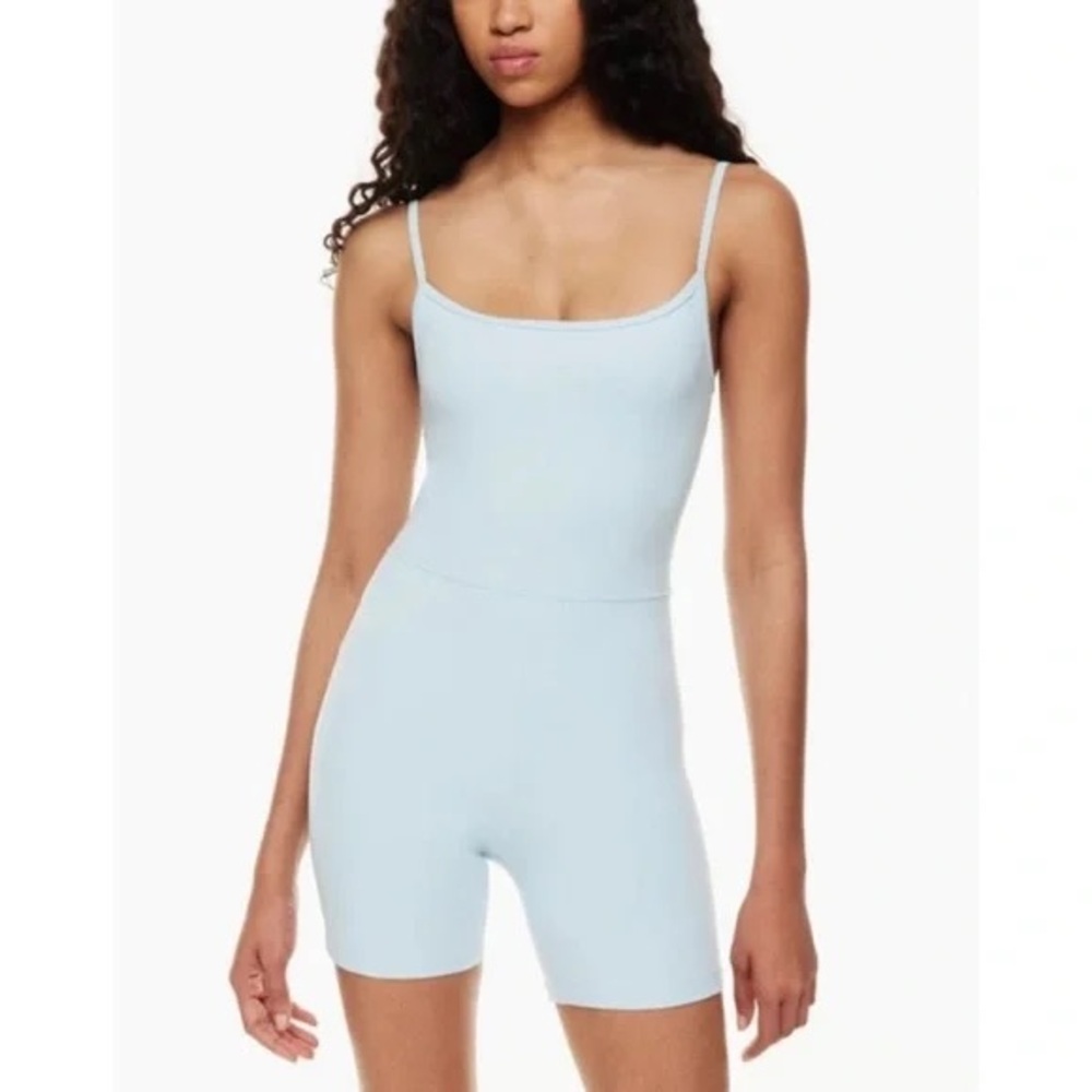 aritzia divinity romper light blue small